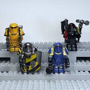 Grimdark Power Armor Minifigures | 4-Figure Heavy Battle Squad